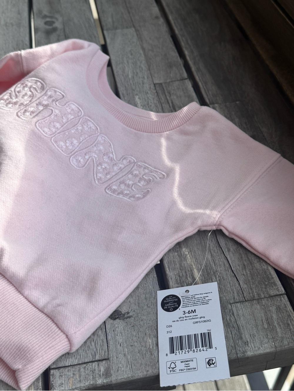 George Baby Pink Crewneck Sweatshirt with Embroidered Front
